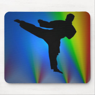 Tapis De Souris Homme de karaté de silhouette, mousepad