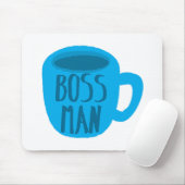Tapis De Souris Homme de patron avec la TASSE de café bleue (Avec souris)