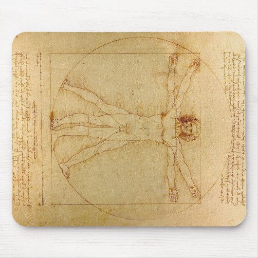 Tapis De Souris Homme de Vitruvian de da Vinci (Devant)