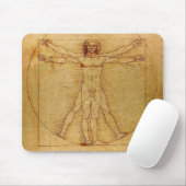 Tapis De Souris Homme de Vitruvian par Leonardo da Vinci (Avec souris)