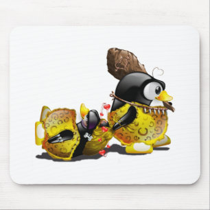 Tapis De Souris Homme des cavernes Tux dans l'amour