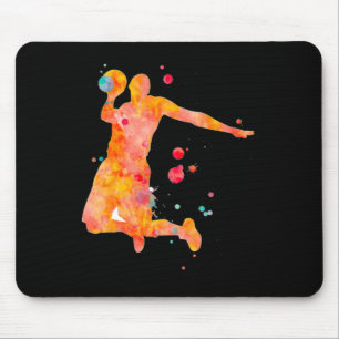 Tapis De Souris Homme Joueur de basket-ball aquarelle peinture