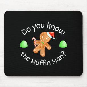 Tapis De Souris Homme Joyeux Noël Pain d'épice Connaître Muffin