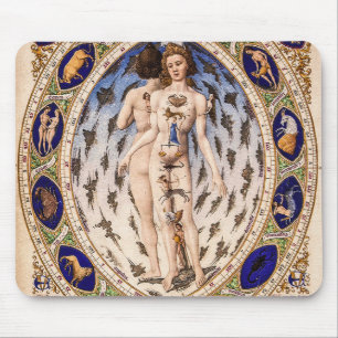 Tapis De Souris Homme vintage anatomique Zodiaque