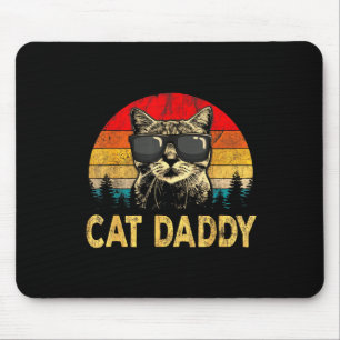 Tapis De Souris Homme Vintage Chat Papa Fun Amoureux des chats Cad