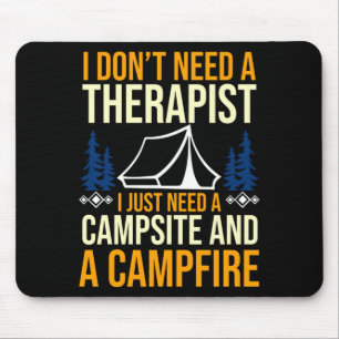 Tapis De Souris Hommes camping feu de camp vie en camping forestie