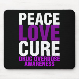 Tapis De Souris Hommes Conscience de la surdose de drogue Paix Amo