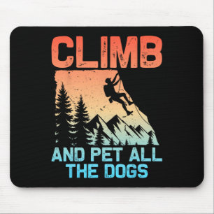 Tapis De Souris Hommes Femmes Escalade Drôle Grimpe Tous Les Chien