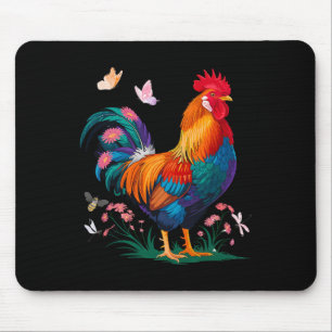 Tapis De Souris Hommes Femmes Poulet Drôle Amoureux du Coq Poule