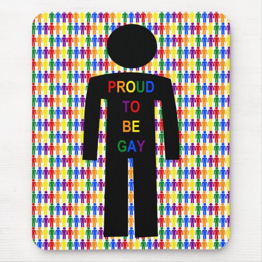 Tapis De Souris Hommes gays LGBTQ Silhouette et arc-en-ciel (Devant)