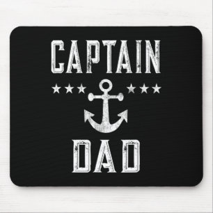 Tapis De Souris Hommes Vintage Capitaine Papa Lake Fête des pères