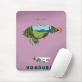 Tapis De Souris Honduras Carte illustrée affiche de voyage (Avec souris)