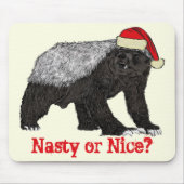 Tapis De Souris Honey Badger Funny Festive Nasty Nice Humour Citat (Devant)