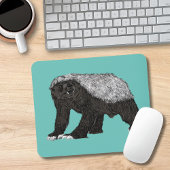 Tapis De Souris Honey Badger Intrépide Nasty Wild Animal Art