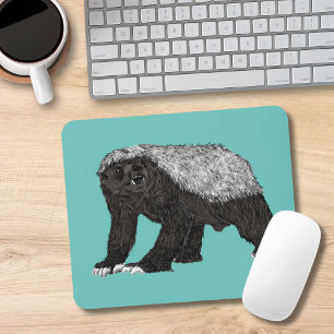 Tapis De Souris Honey Badger Intrépide Nasty Wild Animal Art