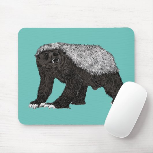 Tapis De Souris Honey Badger Intrépide Nasty Wild Animal Art (Avec souris)