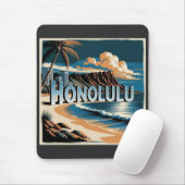 Tapis De Souris Honolulu O’aho Hawaii (Avec souris)