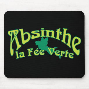 Tapis De Souris Honoraires Verte de La des textes d'absinthe