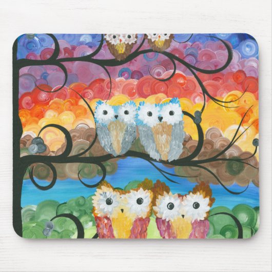 Tapis De Souris Hoolandia (c) 2013 - série d'expressions de hibou (Devant)