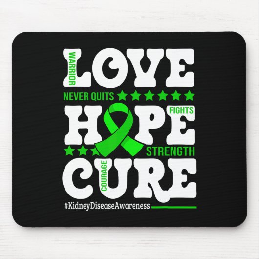 Tapis De Souris Hope Cure Warrier Kidney Disease Awareness Support (Devant)