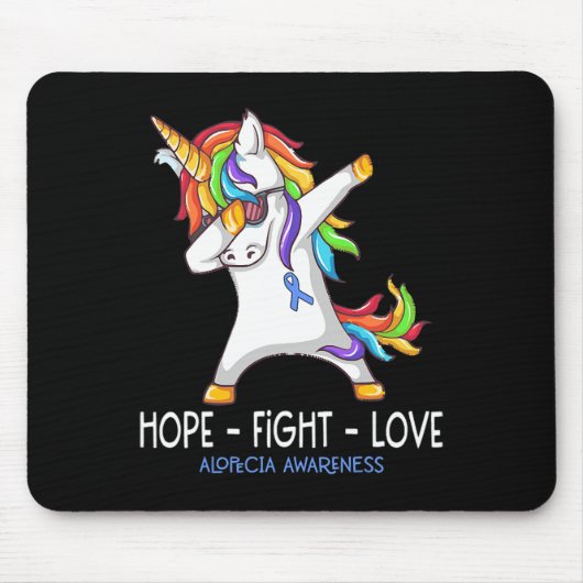 Tapis De Souris Hope Fight Love Alopecia Awareness Support Alopeci (Devant)