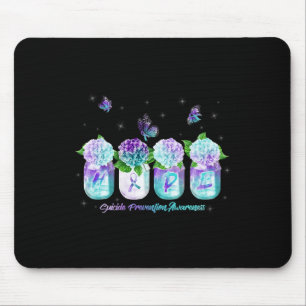Tapis De Souris HOPE Hydrangea Flower Butterfly Suicide Prevention