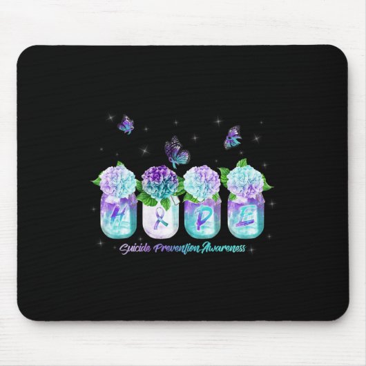 Tapis De Souris HOPE Hydrangea Flower Butterfly Suicide Prevention (Devant)