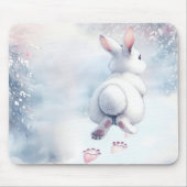 Tapis De Souris Hopping Bunny Quitter Empreintes de pattes de coeu (Devant)