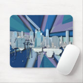 Tapis De Souris Horizon | 3D bleu de New York City (Avec souris)