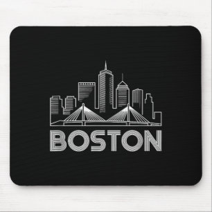 Tapis De Souris Horizon de Boston Rétro Amoureux de la Ville Vinta