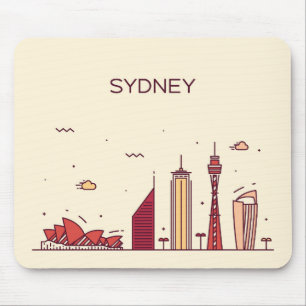 Tapis De Souris Horizon de griffonnage de Sydney, Australie