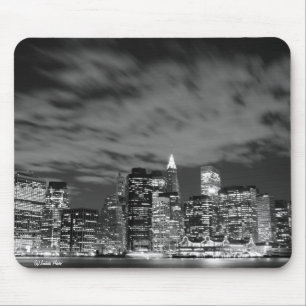 Tapis De Souris Horizon de Manhattan aux lumières de nuit, NYC