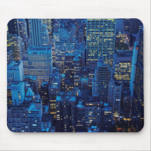 Tapis De Souris Horizon de NYC, vue courbe au crépuscule