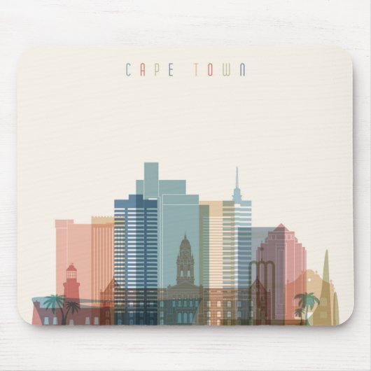 Tapis De Souris Horizon de ville de Cape Town, Afrique | (Devant)