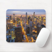 Tapis De Souris Horizon du centre de Chicago au crépuscule (Avec souris)