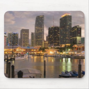 Tapis De Souris Horizon financier de Miami au crépuscule