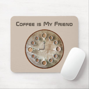 Tapis De Souris Horloge des tasses de café