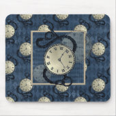 Tapis De Souris Horloges Steampunk & diamant bleu (Devant)