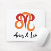 Tapis De Souris Horoscope des couples Aries et Leo Zodiac (Avec souris)