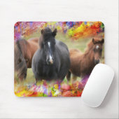 Tapis De Souris Horses Colorful (Avec souris)