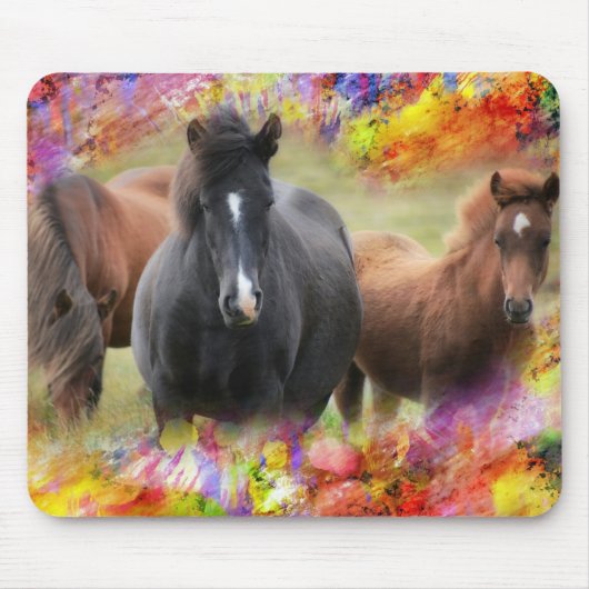 Tapis De Souris Horses Colorful (Devant)