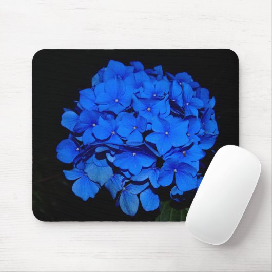 Tapis De Souris Hortensia bleu Mousepad (Avec souris)