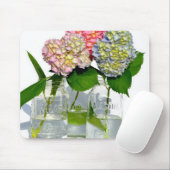 Tapis De Souris Hortensias et pot Mason (Avec souris)
