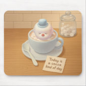 Tapis De Souris Hot Cocoa Day: Smiling Bichon Marshmallow Art (Devant)