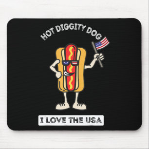 Tapis De Souris Hot Diggity Chien Juillet 4 Patriotique Patriotiqu