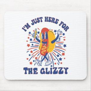 Tapis De Souris Hot Dog Je suis juste ici pour le Glizzy Happy 4th