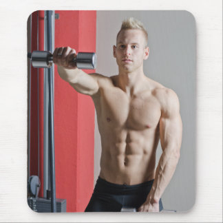 Tapis De Souris Hot Guy Blond Sexy Shirless Muscle Man Works Out