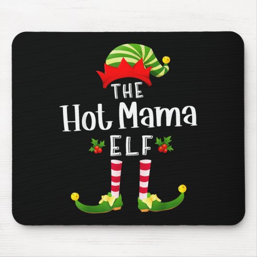 Tapis De Souris Hot Mama Christmas Elf Matching Pajama X-mas Party (Devant)