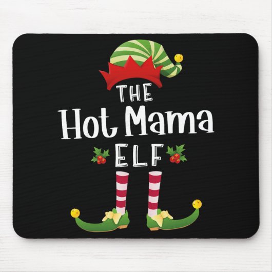 Tapis De Souris Hot Mama Christmas Elf Matching Pajama X-mas Party (Devant)