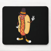 Tapis De Souris Hotdog Thanksgiving Day Drôle Nourriture Automne F (Devant)